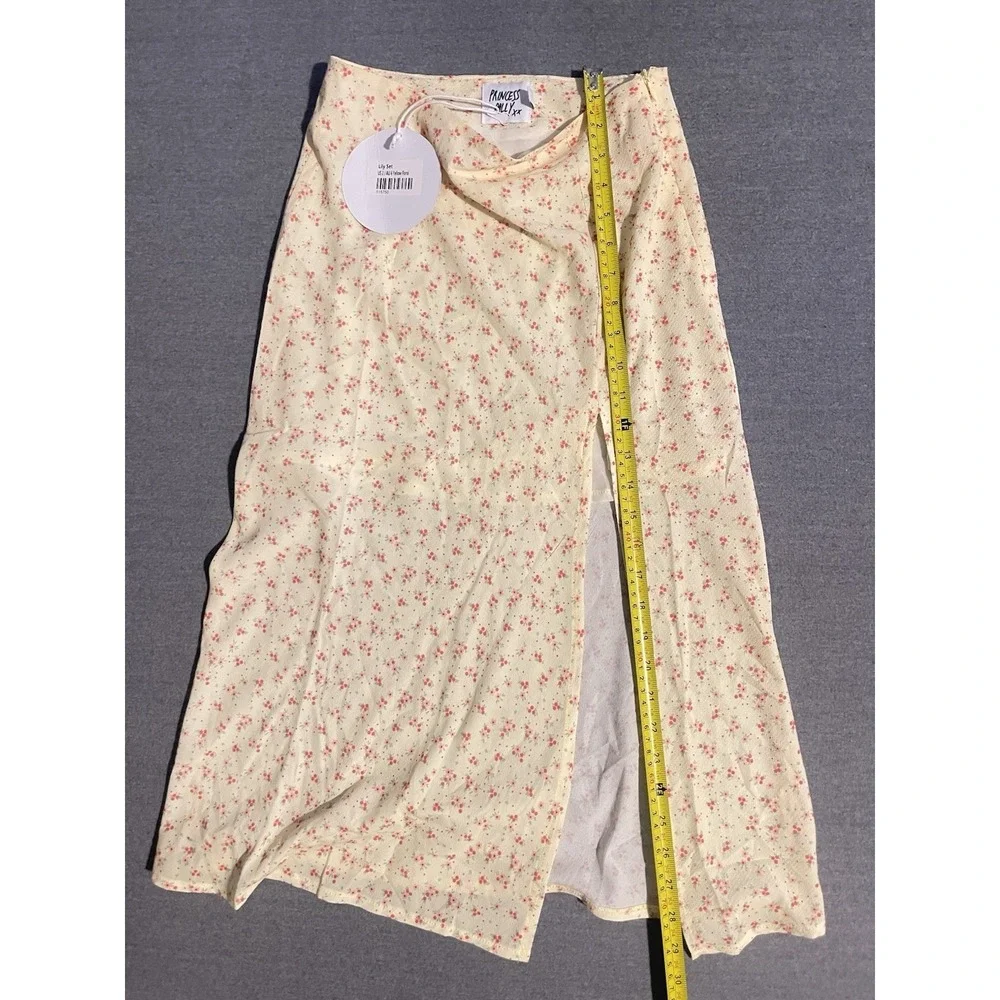 Princess Polly Lily Yellow Floral Maxi Skirt‎ XX New With Tags Cottagecore Boho